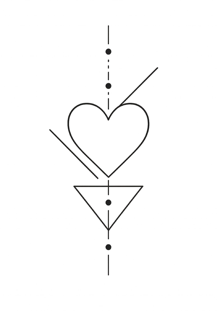 Tattoovorlage minimalistisches Herz mit geometrischen Linien