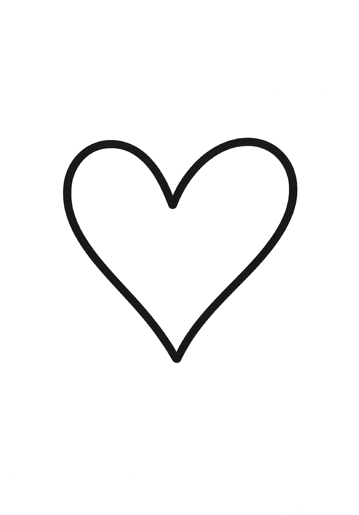 Tattoovorlage für ein minimalistisches Herzdesign mit sanften Kurven