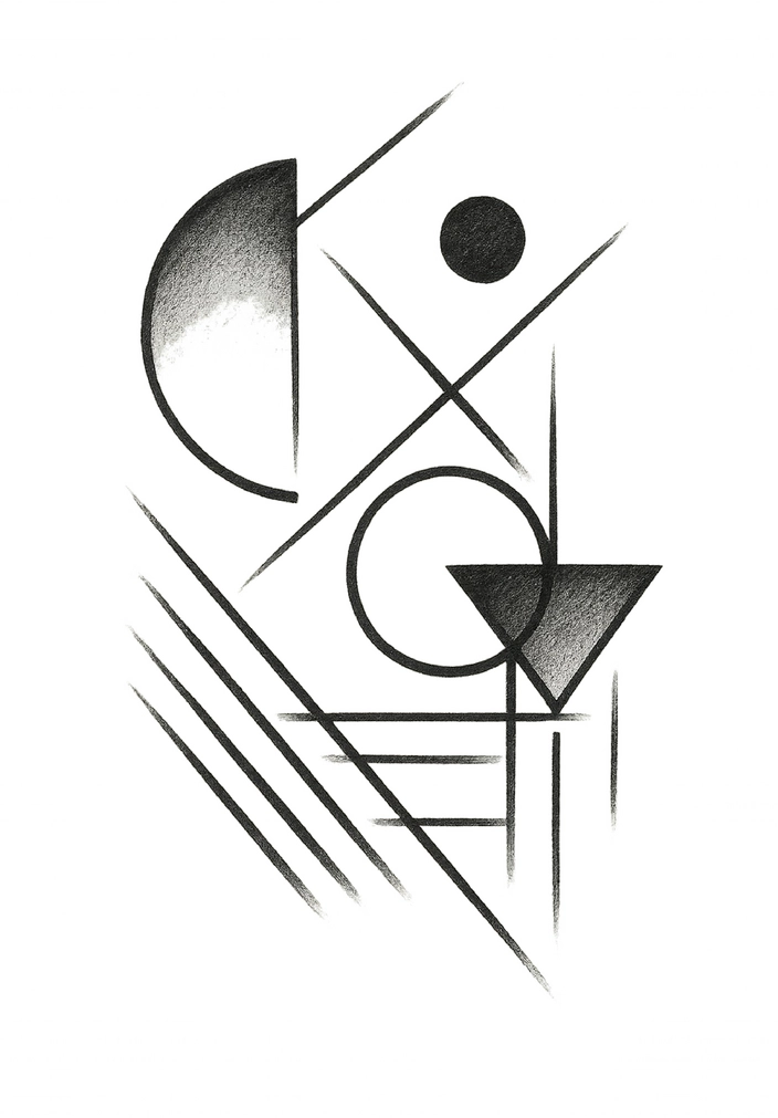 Tattoovorlage mit abstrakten geometrischen Formen für den Oberarm