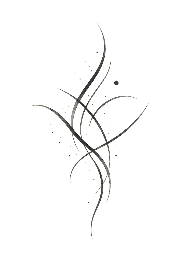 Tattoovorlage mit abstrakten Linien und Punkten im harmonischen Design