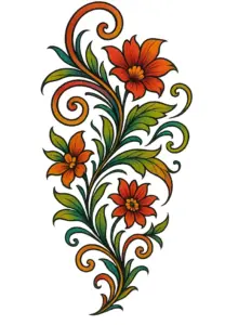 tattoovorlage-mit-bunten-floralen-mustern