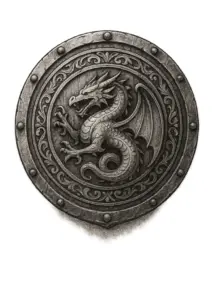 tattoovorlage-mit-drachenmotiv-auf-antike-schild