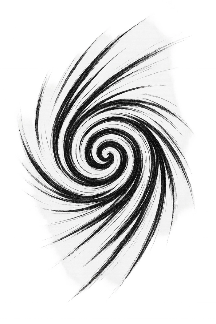 Tattoovorlage mit dynamischer spiralförmiger Abstraktion