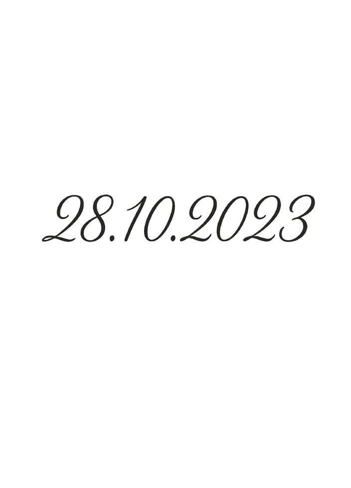 Tattoovorlage mit elegantem Datum 28.10.2023