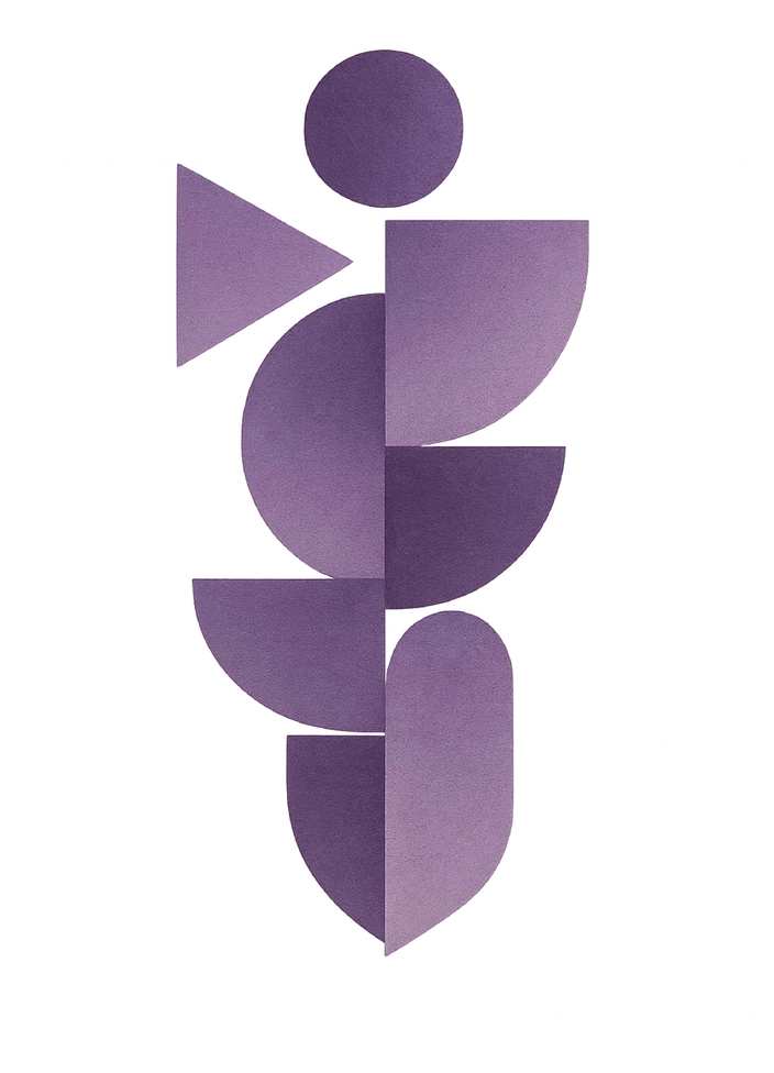Tattoovorlage mit abstrakten geometrischen Formen in Violett