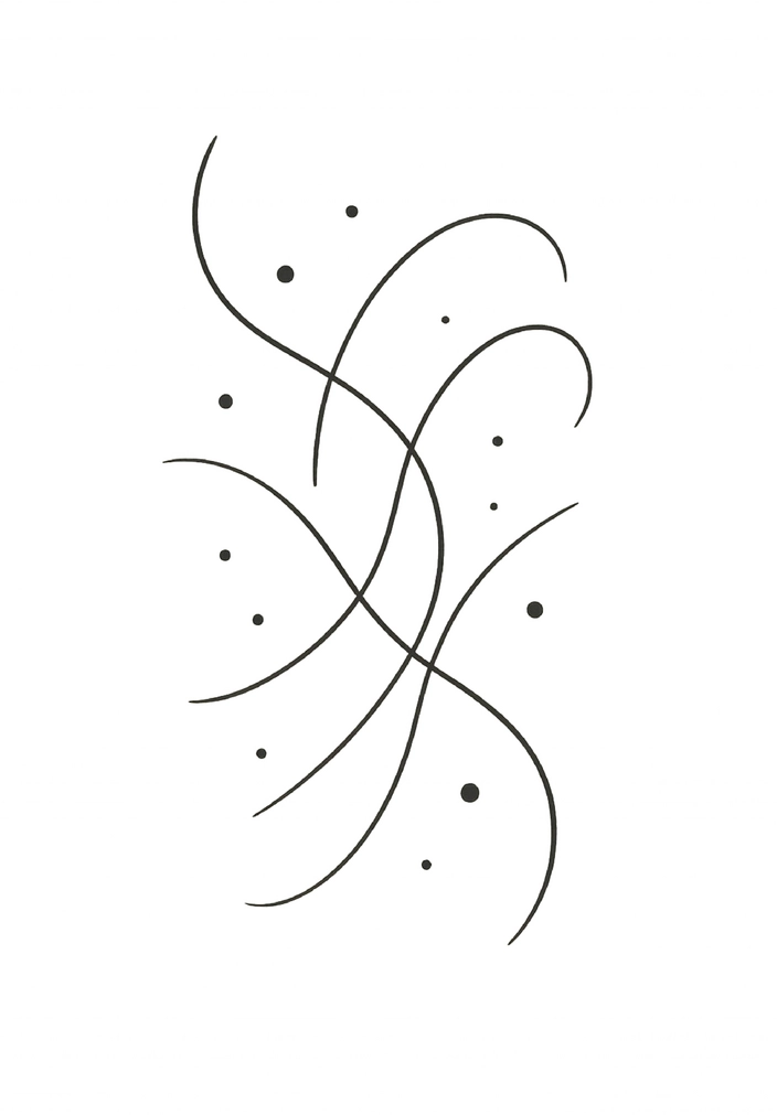 Tattoovorlage mit geschwungenen Linien und Punkten für Oberarm