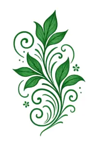 tattoovorlage-mit-gruenen-blaettern-und-floralen-akzenten