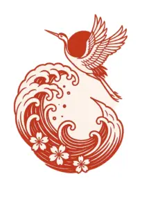 tattoovorlage-mit-kranich-und-wellen-im-japanischen-stil