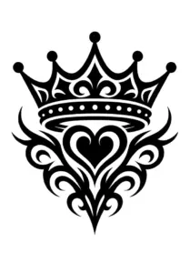 tattoovorlage-mit-krone-und-herz-im-tribal-stil