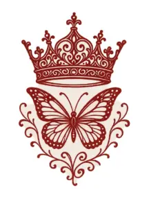 tattoovorlage-mit-krone-und-schmetterling-in-rot