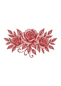 tattoovorlage-mit-rosen-und-blaettern-fuer-steissbein