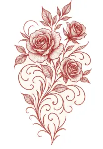 tattoovorlage-mit-rosen-und-geschwungenen-linien