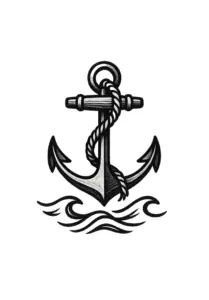 tattoovorlage-mit-stilisiertem-anker-und-wellen