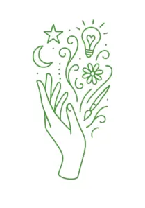 tattoovorlage-mit-stilisierter-hand-und-kreativen-symbolen