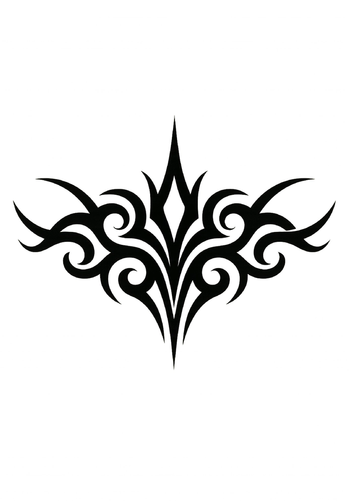 Tattoovorlage mit Tribal-Motiv und geschwungenen Linien
