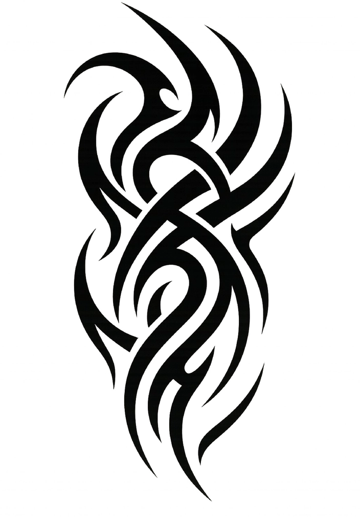 Tattoovorlage mit tribalem Design und geschwungenen Linien