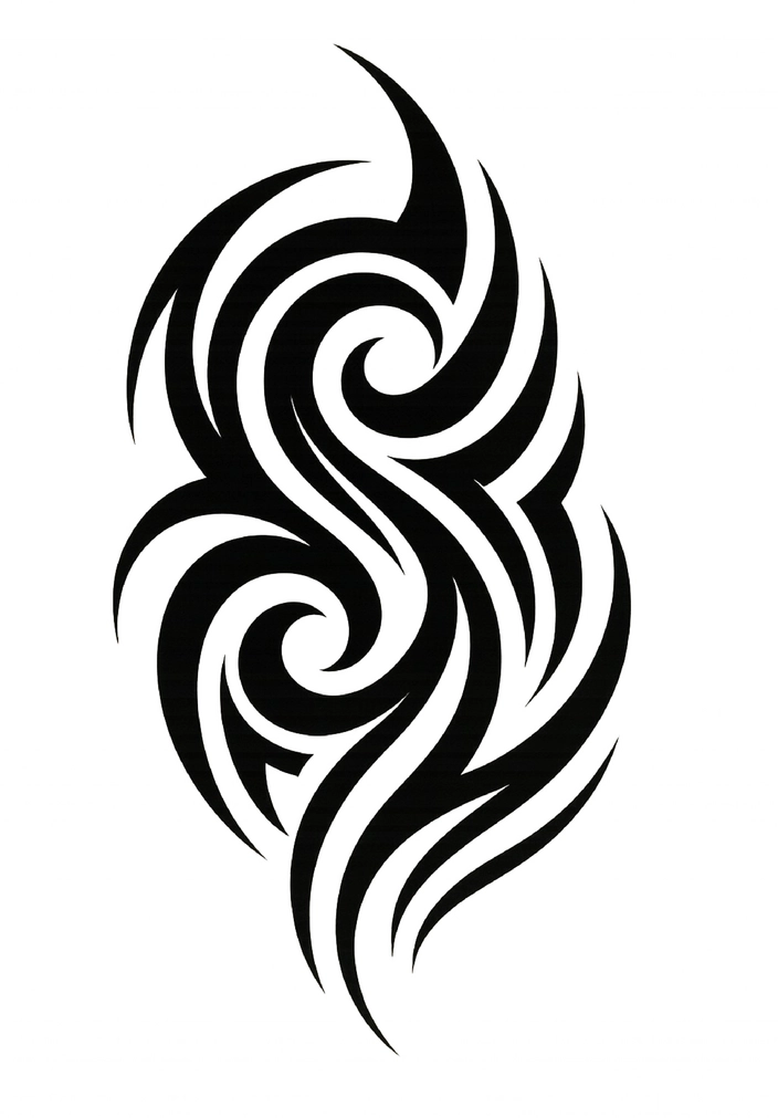 Tattoovorlage mit tribalem Muster und geschwungenen Linien