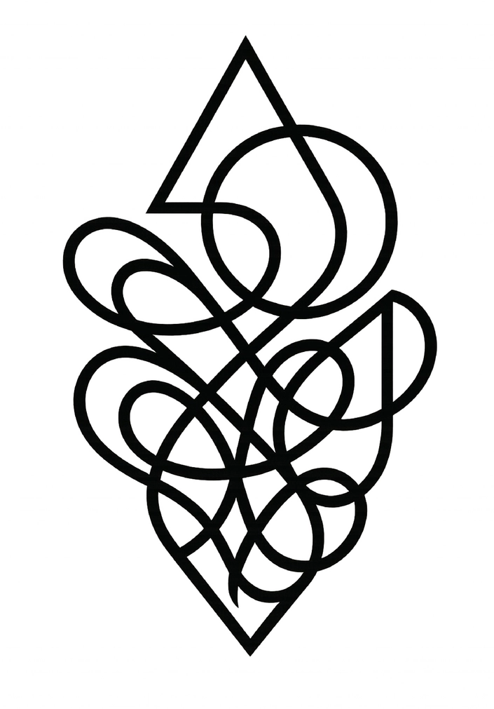 Tattoovorlage mit modernen, abstrakten geometrischen Formen