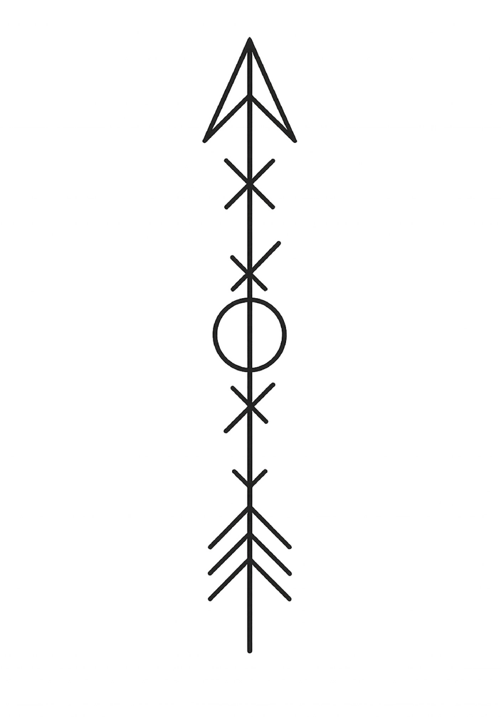 Tattoovorlage modernes Pfeildesign mit geometrischen Formen