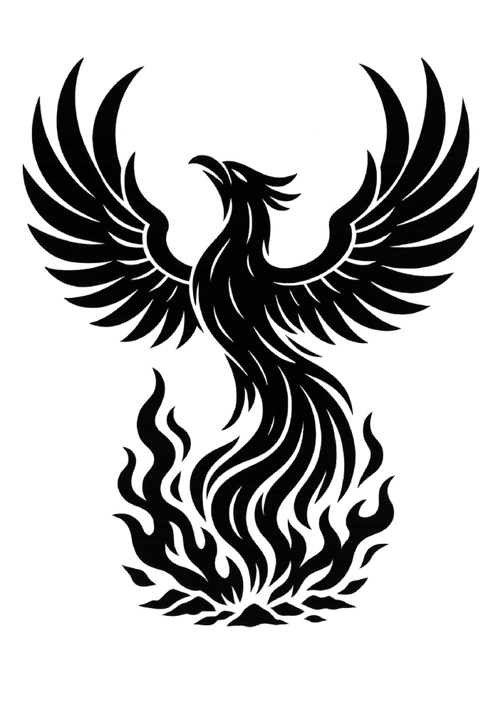 Tattoovorlage Phoenix aus den Flammen