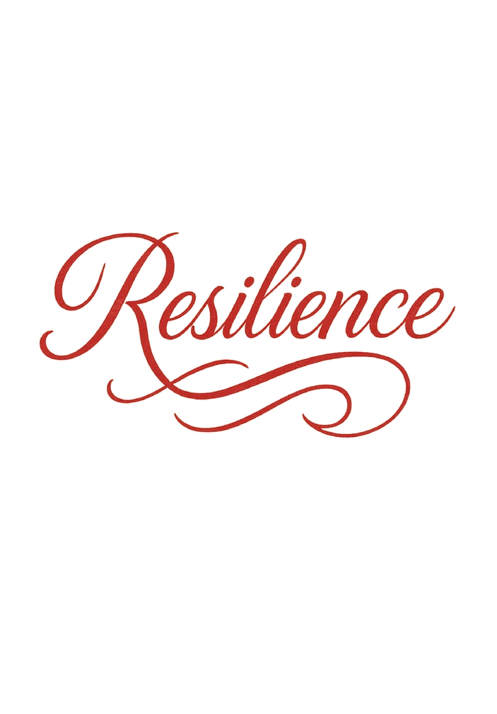 Tattoovorlage Resilience in geschwungener Schrift für Nacken