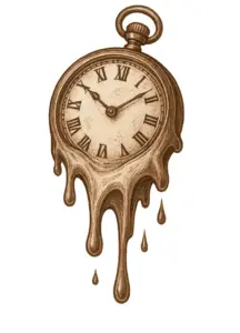 tattoovorlage-schmelzende-uhr-vintage-stil