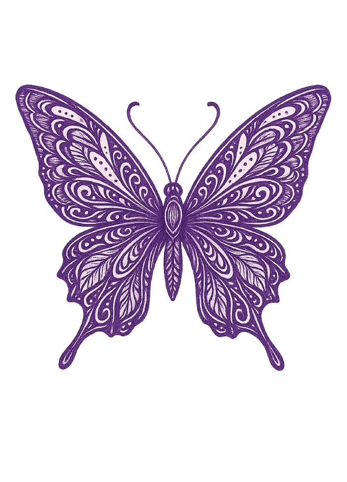 Tattoovorlage Schmetterling mit detaillierten Flügeln