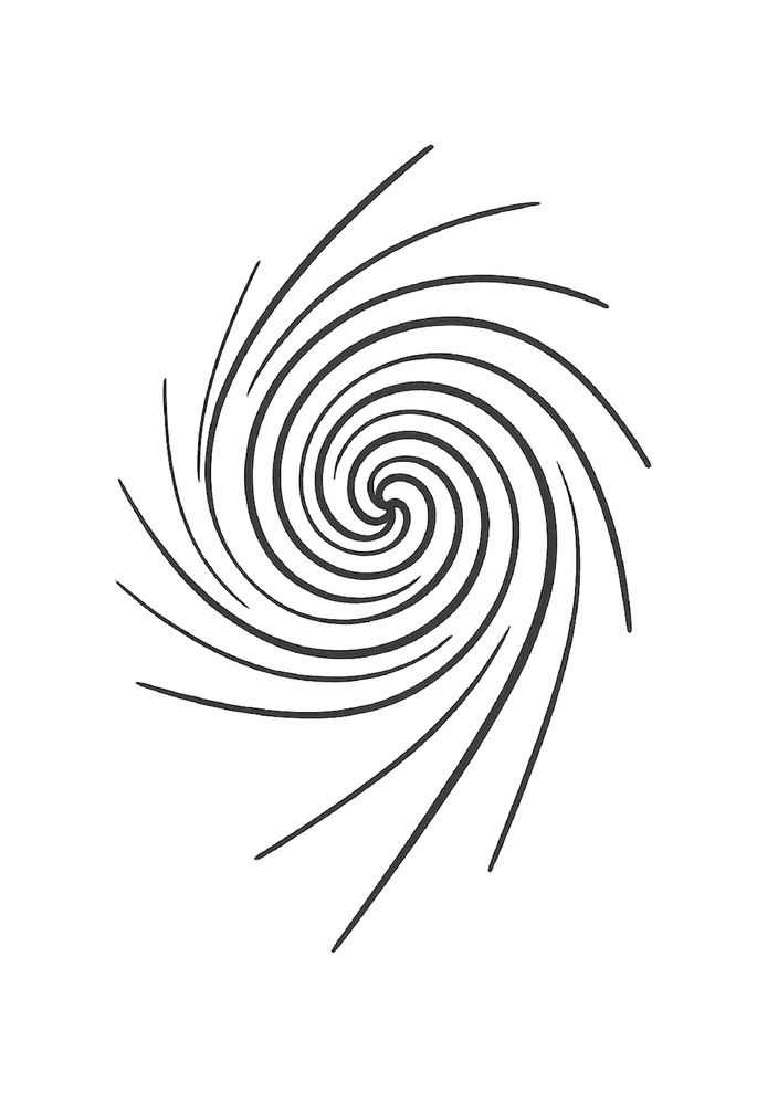 Tattoovorlage Spirale im modernen Schwarz-Weiß Design