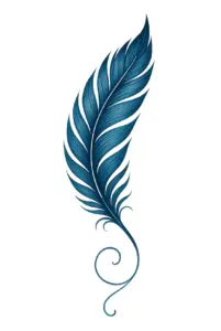 tattoovorlage-stilisierte-feder-in-tiefblau