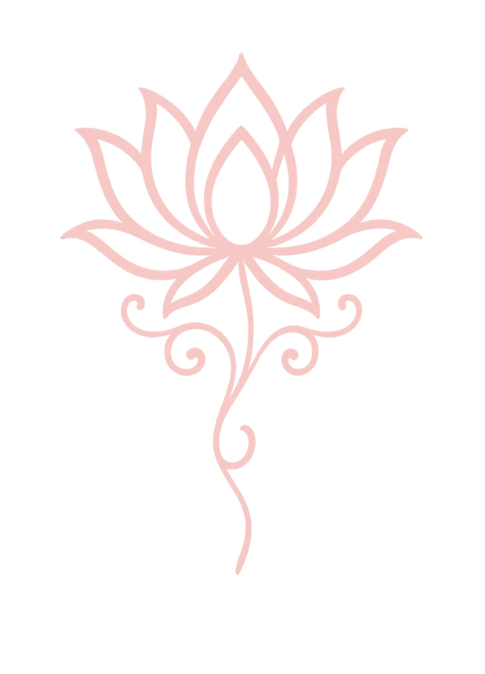 Tattoovorlage stilisierte Lotusblume mit harmonischen Linien