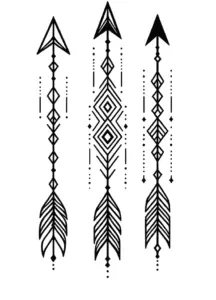 tattoovorlage-stilisierte-pfeile-mit-geometrischen-mustern
