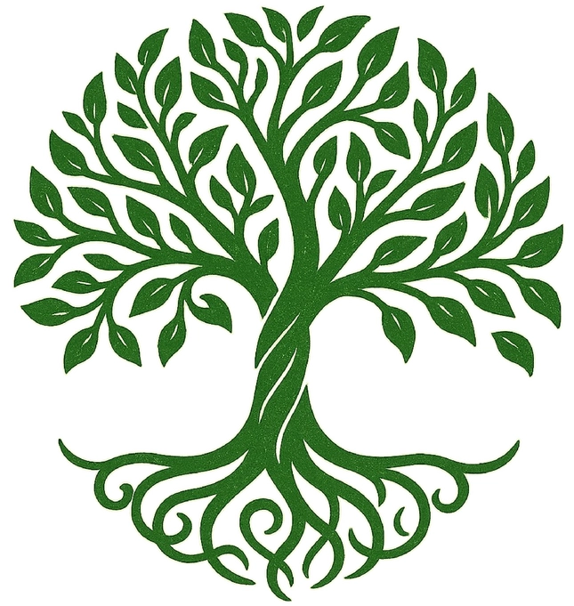 Tattoovorlage stilisierter Baum mit Blättern