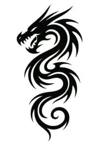 tattoovorlage-stilisierter-drache-geschwungene-linien