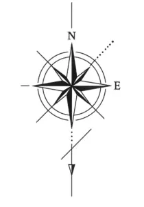 tattoovorlage-stilisierter-kompass-mit-linien