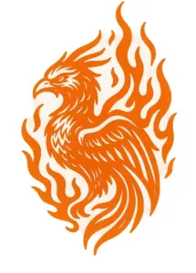 tattoovorlage-stylisierter-phoenix-in-flammen