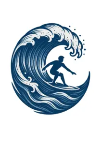 tattoovorlage-surfer-auf-stilisierter-welle