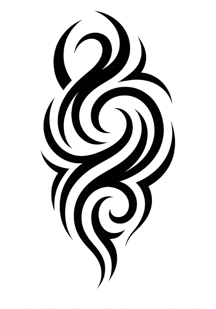 Tattoovorlage Tribal Muster für Oberarm Schwarz-Weiß
