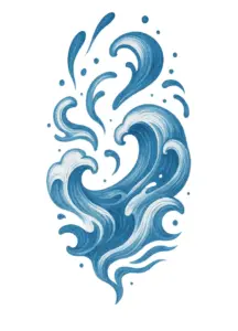 wellen-und-wasserformen-tattoo-oberschenkel