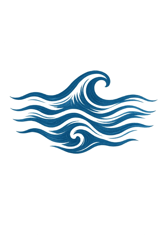 Tattoovorlage Wellenmuster für Männer - Wasserfluss Design